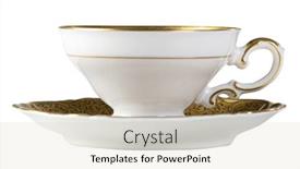  Presentation with porcelain - Presentation enhanced with old-porcelain-cup-isolated background and a soft green colored foreground