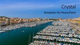  Presentation with view of the old port - Amazing PPT layouts having old port - marseille france - nature backdrop and a  colored foreground