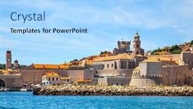  Presentation with dubrovnik - Audience pleasing PPT layouts consisting of old-port-of-dubrovnik-croatia backdrop and a light blue colored foreground
