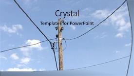  Presentation with electric wires - Presentation theme consisting of old post with electric wires background and a light blue colored foreground
