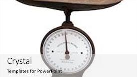  Presentation with postage - Presentation design enhanced with old postage scales isolated background and a light gray colored foreground