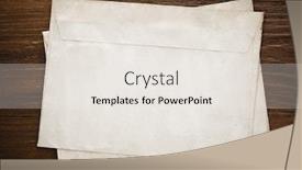  Presentation with old wood - PPT theme enhanced with old-postal-envelope-on-wood background and a sky blue colored foreground