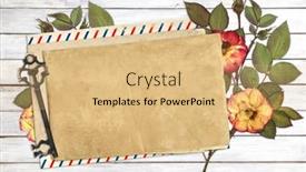  Presentation with postcard - Slide deck consisting of old-postcard-vintage-key background and a coral colored foreground