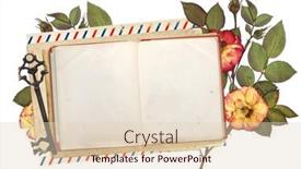  Presentation with vintage book - PPT theme with old-postcard-vintage-key background and a lemonade colored foreground