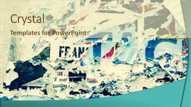  Presentation with posters - Theme featuring old posters grunge textures background and a soft green colored foreground