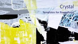  Presentation with posters - Presentation design consisting of old posters grunge textures and backgrounds background and a sky blue colored foreground