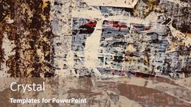  Presentation with posters - PPT theme featuring old posters grunge textures and backgrounds background and a coral colored foreground