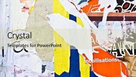  Presentation with posters - Audience pleasing PPT theme consisting of old posters grunge textures backdrop and a soft green colored foreground