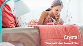  Presentation with old diary - Presentation theme enhanced with old pre teen girl writing background and a coral colored foreground