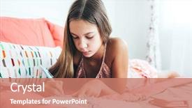  Presentation with old diary - Colorful presentation theme enhanced with old pre teen girl writing backdrop and a coral colored foreground