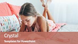  Presentation with old diary - Presentation theme with old pre teen girl writing background and a coral colored foreground