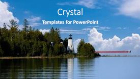  Presentation with lighthouse - Presentation theme featuring old-presque-isle-lighthouse-built background and a teal colored foreground