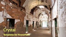  Presentation with cells - Slide deck consisting of old prison corridor with open background and a tawny brown colored foreground