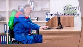  Presentation with pest control - Slide deck consisting of old-professional-contractor-doing-pest background and a sky blue colored foreground