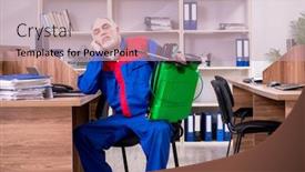  Presentation with pest - PPT layouts featuring old-professional-contractor-doing-pest background and a coral colored foreground