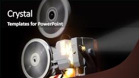  Presentation with projector - Slides consisting of old projector showing the film background and a black colored foreground