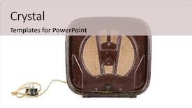  Presentation with 60s - PPT theme having old radio 50s - 60s isolated background and a light gray colored foreground