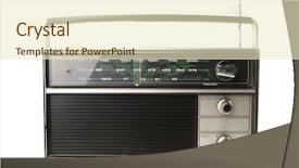  Presentation with radio - Cool new presentation theme with old radio isolated on white backdrop and a cream colored foreground