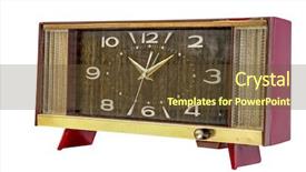  Presentation with radio - Slide deck consisting of old radio on white background background and a tawny brown colored foreground