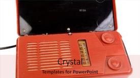  Presentation with old fashioned black and white - PPT layouts with old radio on white background background and a red colored foreground