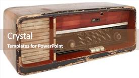  Presentation with radio - Amazing slide set having old radio tuner isolated with clipping path backdrop and a tawny brown colored foreground