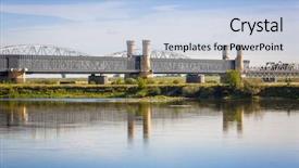  Presentation with bridge over troubled waters - PPT theme enhanced with old railway bridge over vistula background and a light blue colored foreground