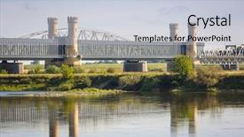  Presentation with bridge over troubled water - Theme consisting of old railway bridge over vistula background and a lemonade colored foreground