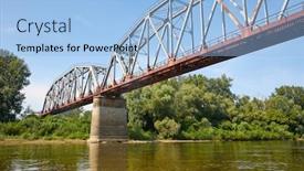  Presentation with railway - Amazing theme having old-railway-bridge-over backdrop and a light blue colored foreground
