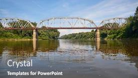  Presentation with railway - Slide deck featuring old-railway-bridge-over background and a gray colored foreground