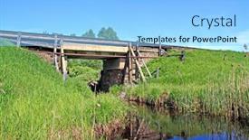  Presentation with railway - Colorful presentation enhanced with old railway bridge backdrop and a light blue colored foreground