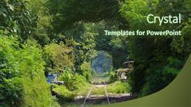  Presentation with tunnel - Beautiful theme featuring old-railway-in-a-deep backdrop and a tawny brown colored foreground