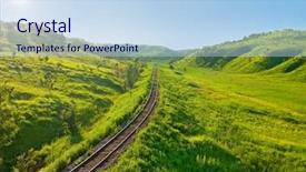  Presentation with rail track - Audience pleasing slides consisting of old railway track backdrop and a sky blue colored foreground