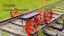  Presentation with pump - Amazing presentation theme having old railway two-seats pump backdrop and a gold colored foreground