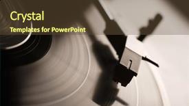  Presentation with record player - PPT theme with old record lp and player background and a tawny brown colored foreground