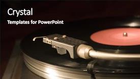  Presentation with record - Slides having old record background and a black colored foreground