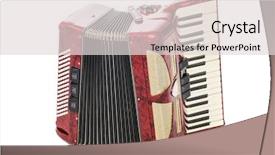  Presentation with accordion - PPT theme with old red accordion isolated background and a light gray colored foreground