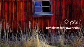  Presentation with autumn wood - Audience pleasing slides consisting of old red barn in field backdrop and a wine colored foreground