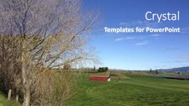  Presentation with barn - Cool new presentation theme with computrer - white modern tablet pc backdrop and a coral colored foreground