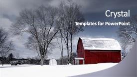  Presentation with barn - Presentation theme having old red barn background and a gray colored foreground