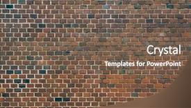  Presentation with old brick wall texture - Theme with old red brick wall texture background and a  colored foreground