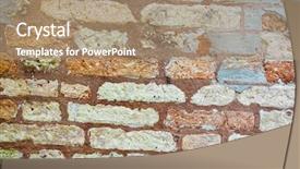  Presentation with red brick wall - Presentation theme having old red brick wall textures background and a  colored foreground