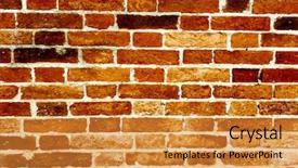  Presentation with red brick wall - Presentation design with old red brick wall textures background and a  colored foreground