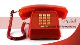  Presentation with black and white old phone - Audience pleasing slides consisting of electronic appliances - old red phone isolated backdrop and a  colored foreground
