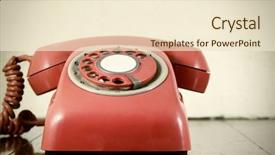  Presentation with 1970s - PPT theme having 1970s technology - old red phone background and a lemonade colored foreground