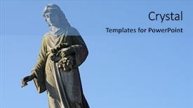  Presentation with old london - Slide set consisting of old religious relic in a cemetery in london england background and a light blue colored foreground