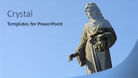  Presentation with old england - Beautiful slide deck featuring old religious relic in a cemetery in london england backdrop and a light blue colored foreground