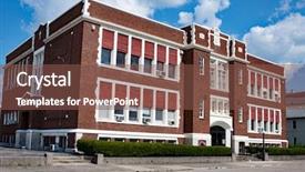  Presentation with catholic old - PPT layouts featuring old renovated catholic school background and a tawny brown colored foreground