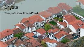  Presentation with old style - PPT theme enhanced with old renovated ottoman style house background and a light gray colored foreground