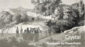  Presentation with jesus christ - Amazing PPT theme having old representation of jesus christ backdrop and a gray colored foreground