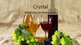  Presentation with grape vine wine grapes - Colorful presentation theme enhanced with old restaurant - wine and grapes on vintage backdrop and a  colored foreground